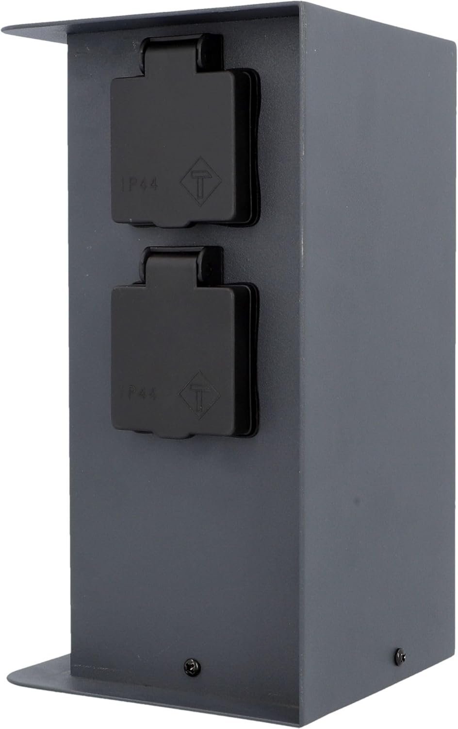 UNITEC Steckdosenverteiler für den Garten, Steckdosensäule, Aussensteckdose Edelstahl, IP 44, 4 Stec