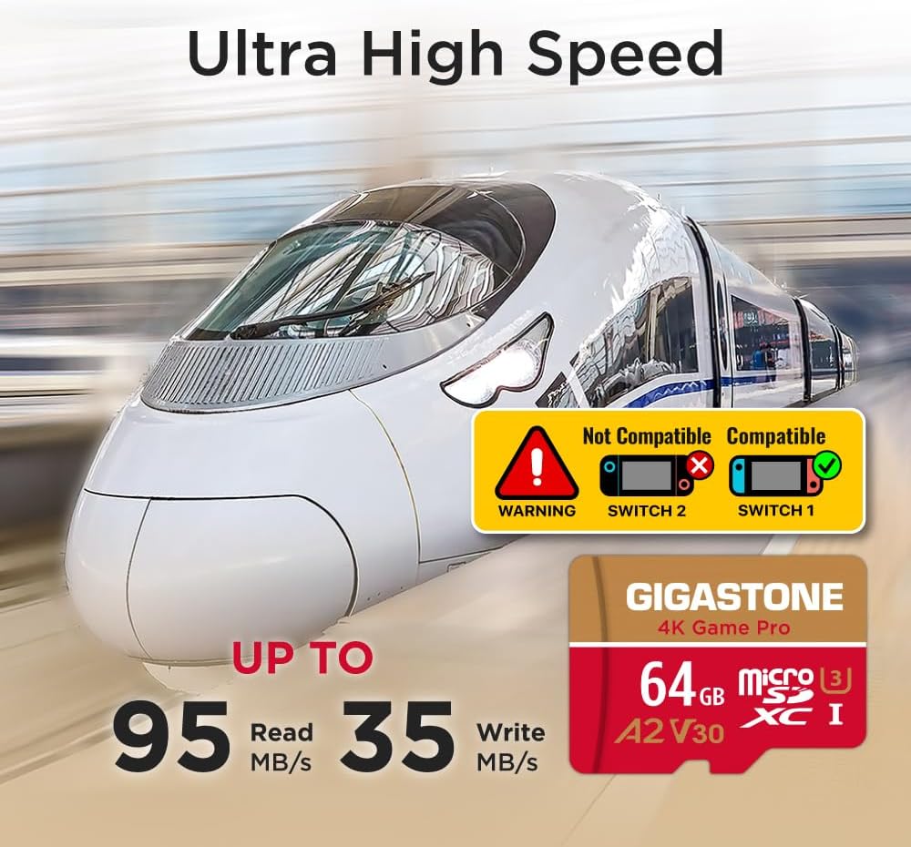 Gigastone 4K Game Pro 64GB MicroSDXC Speicherkarte 5er-Pack und SD-Adapter mit A2 App-Leistung bis z