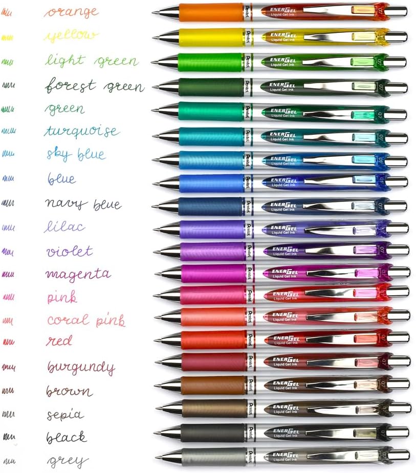 Pentel BL77-DO EnerGel Gel-Tintenroller mit Druckmechanik, 0,7 mm Kugeldurchmesser = 0,35 mm Strichs