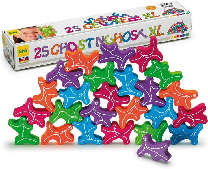 Erzi 42264 Stapelgeister XL aus Holz, Lernmaterial, Kreativität, Stapelspiel