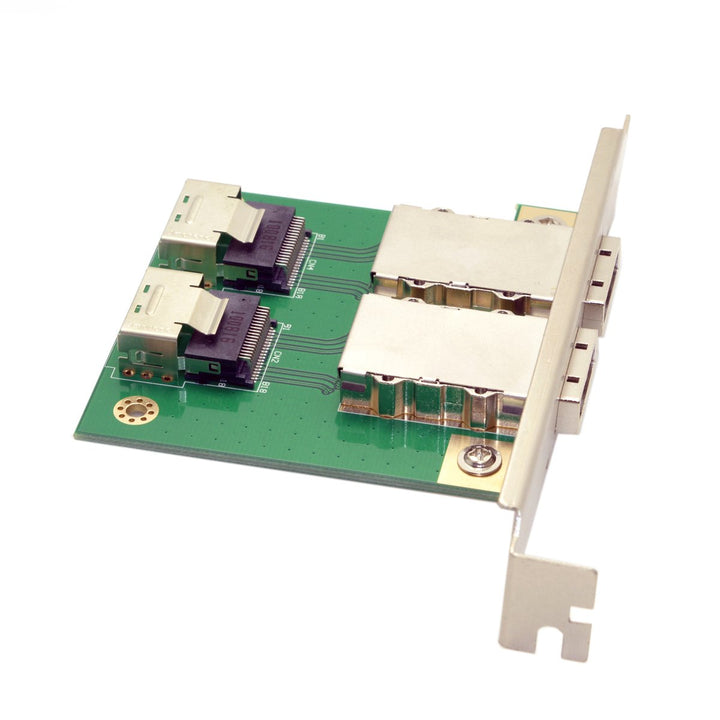 cablecc Dual Ports Mini SAS SFF-8088 zu SAS 36Pin SFF-8087 PCBA-Adapter mit PCI-Halterung Grün SFF 8