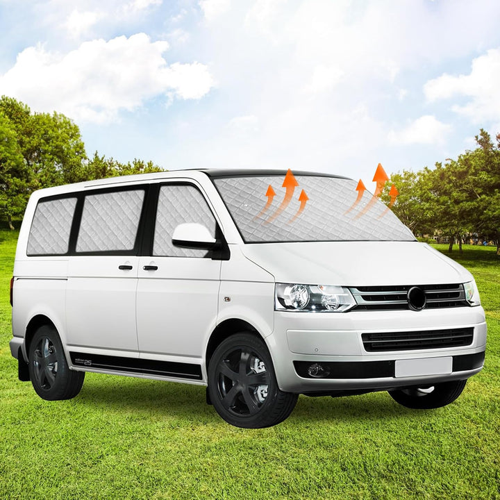 Sonnenschutz Auto Frontscheibe Ersatz für VW T5 T6, 8PCS Sonnenschutz Windschutzscheiben Schutz Set,