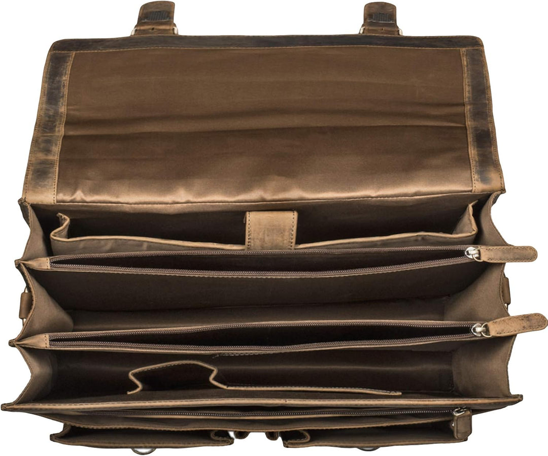 STILORD 'Marius' Klassische Lehrertasche Leder Schultasche XL gross Aktentasche zum Umhängen Busines
