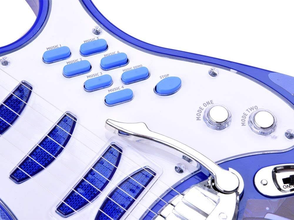 Rock-Gitarre mit Stahlsaiten, Verstärker, verstellbare Stativ und Mikrofon - Rockgitarre für Kinder