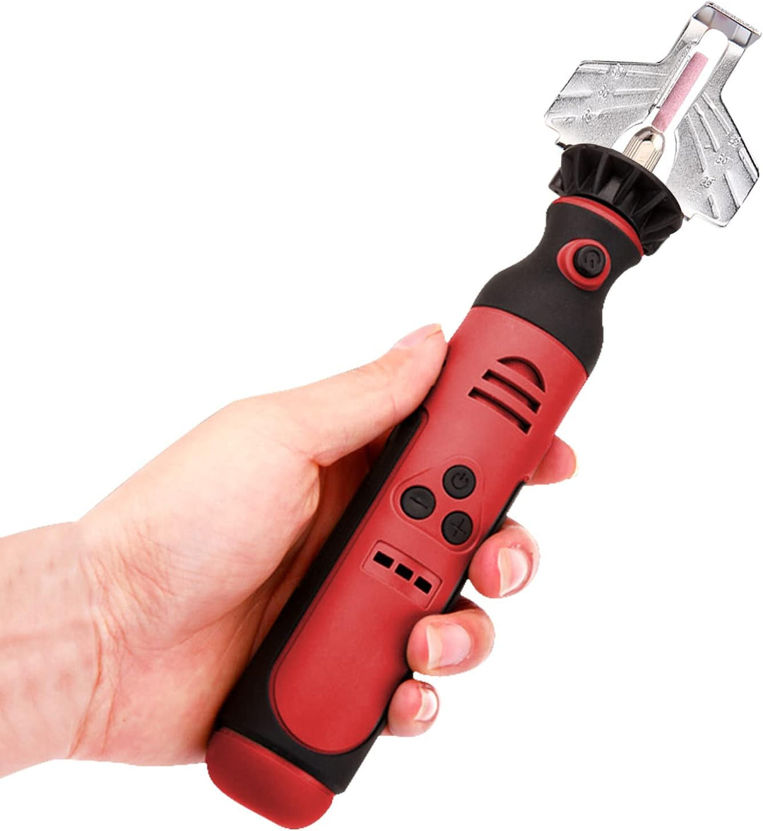 Elektrisches Kettensägen-Schärfer-Set,Kit Rot Kettensäge-Schärfen-Werkzeug-Set,Handgeführte Mini-Ele