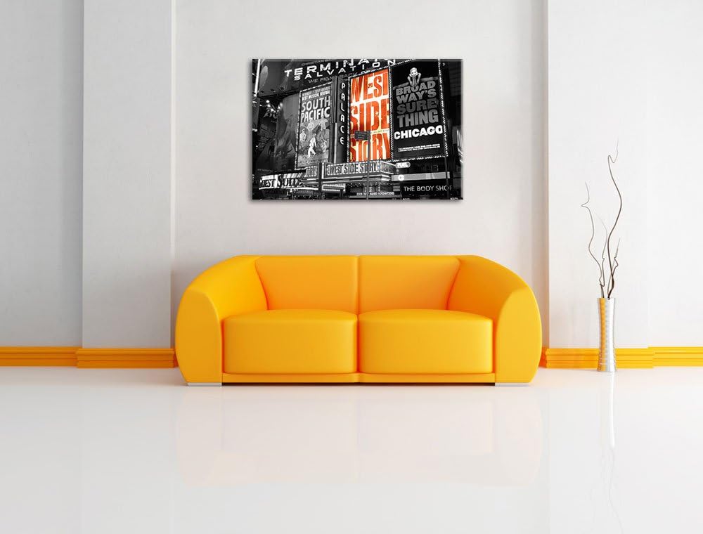 grossartiges Programm des berühmten Broadway's schwarz/weiss auf Leinwand, XXL riesige Bilder fertig