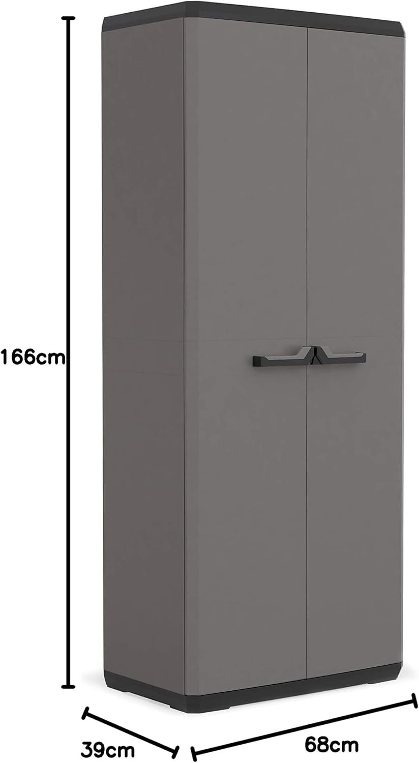 Keter Più Kunststoffschrank, hoch, anthrazit/schwarz, 68 x 39 x 166 cm Tall cabinet, Tall cabinet