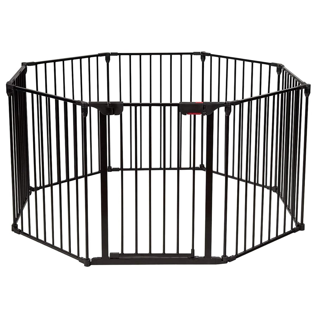 COSTWAY Baby Kaminschutzgitter klappbar, inkl. 8 Elementen, 480 x 74 cm, Laufgitter mit Sicherheitst