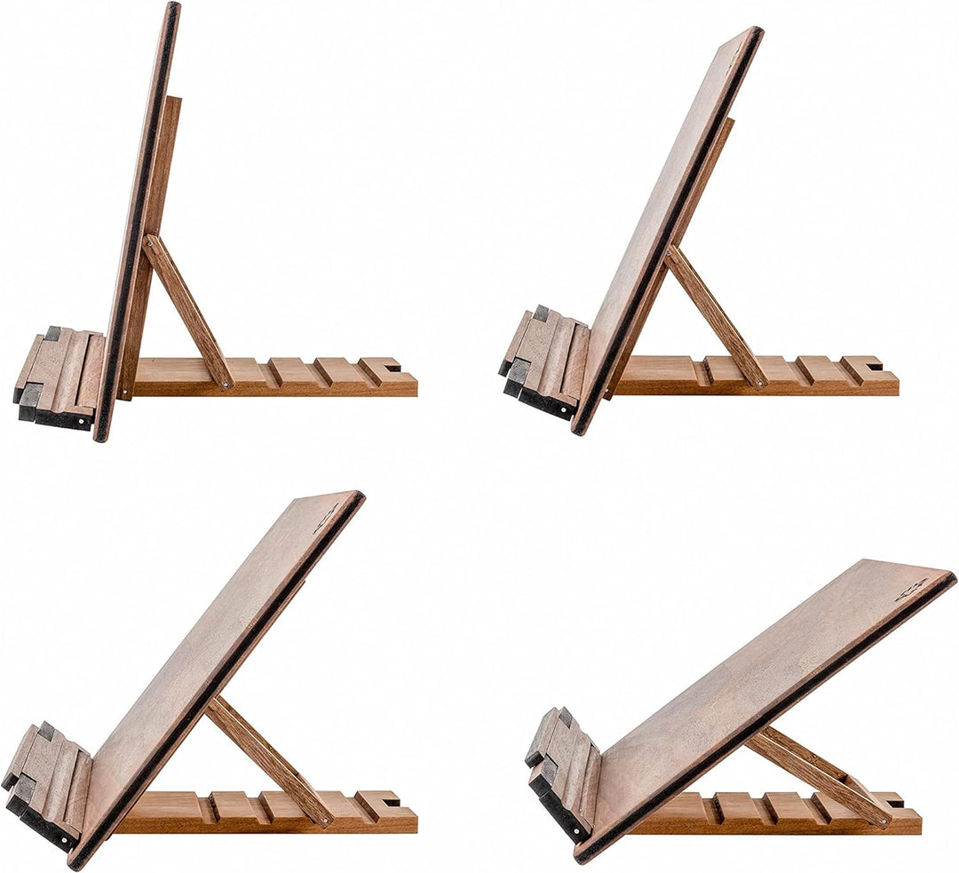 TILISMA-Handgefertigter Kochbuchhalter aus Holz-Buchhalter aus Nussbaumholz für freihändiges Lesen -