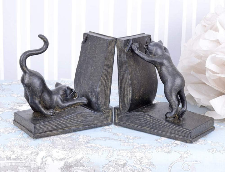 Buchstützen Katzen Kätzchen Cat Figuren Ständer DVD Tiere Buchhalter Bücherregal CW035 Palazzo Exclu