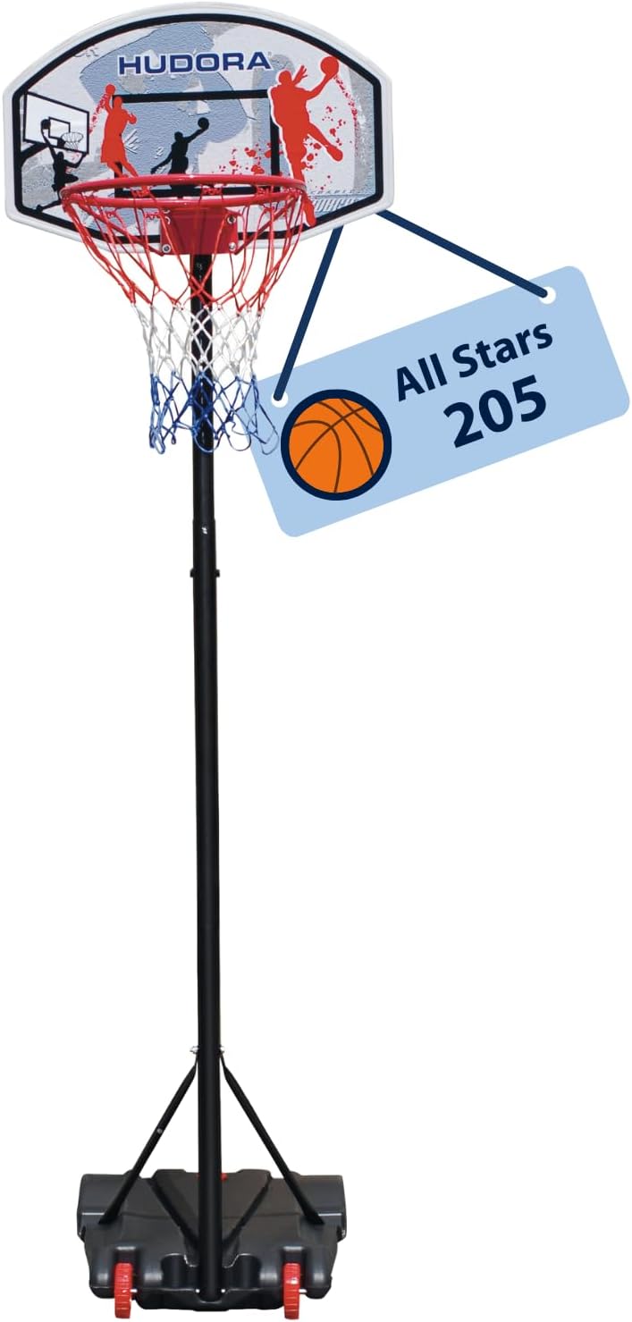 Hudora Basketballständer All Stars Basketball-Ständer, höhenverstellbar165-205cm mit Basketball Outd