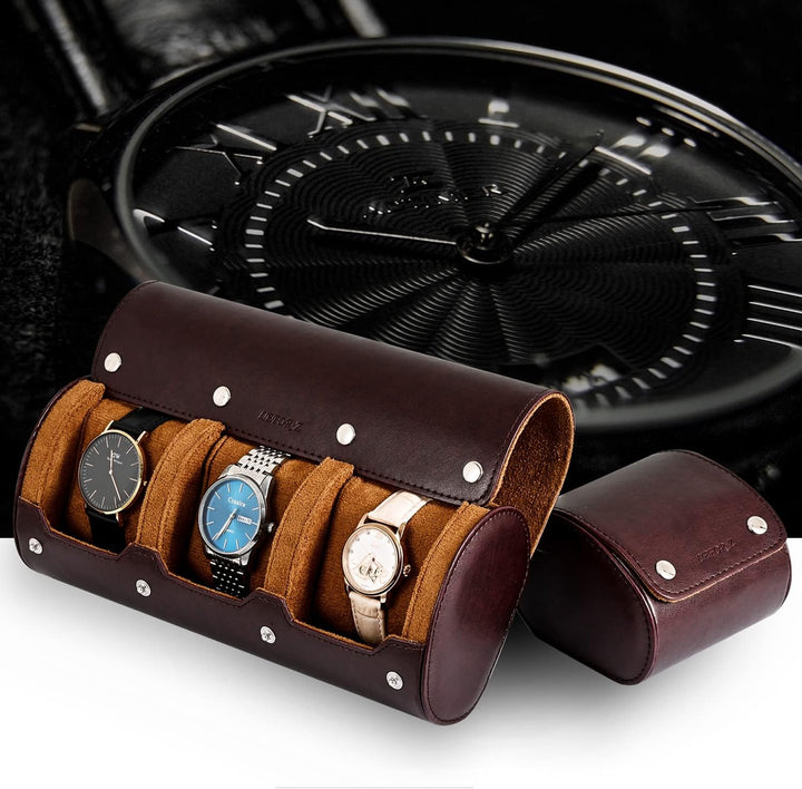 Uhrenbox Organizer Uhrenrolle Reiseetui Einzel Uhrenetui für Herren Uhrendisplay Aufbewahrungsbox Tr