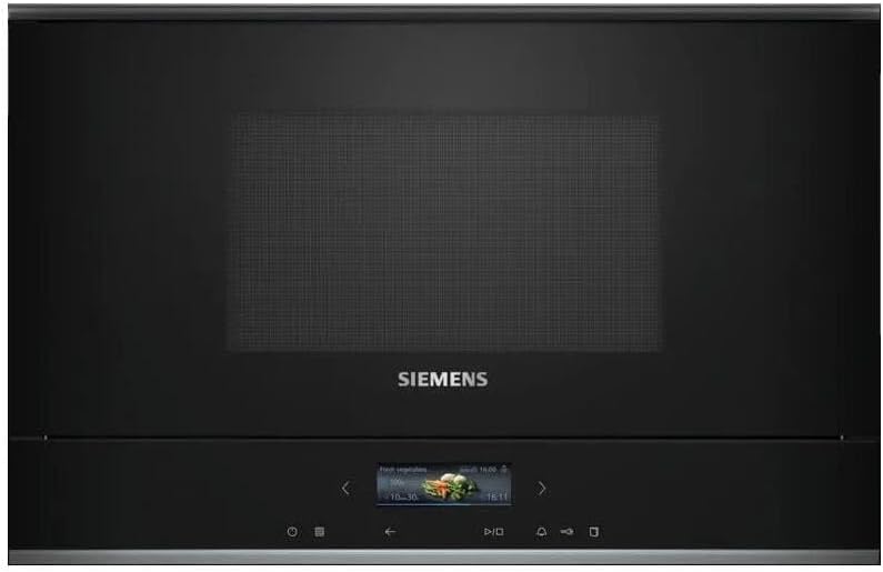Siemens BE732R1B1 iQ700 Einbau-Mikrowelle, Schwarz, cookControl10 - Automatikprogramme, humidClean P