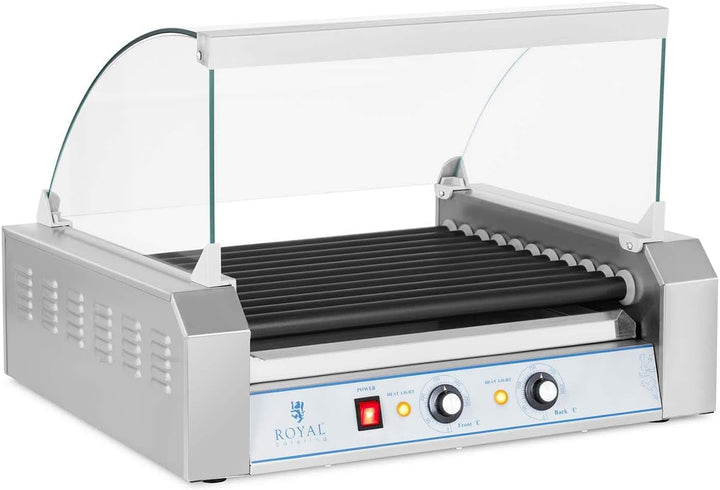 Royal Catering Hot Dog Grill Hot Dog Maschine Hot Dog Maker (11 Rollen, Platz für 20 Würstchen, tefl