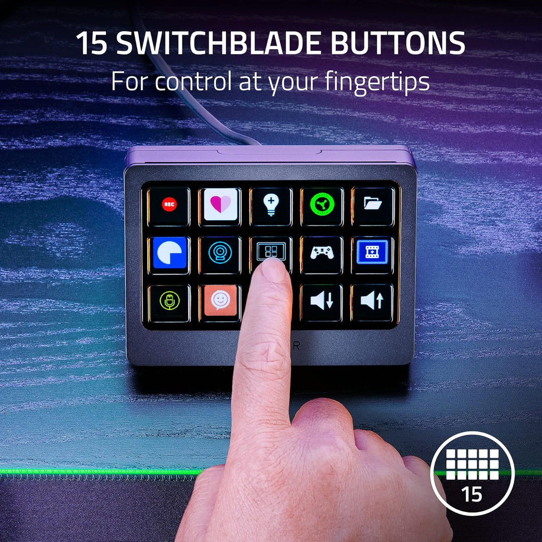 Razer Stream Controller X - All-in-One-Controller für Streaming (15 Switchblade-Tasten, Multi-Link-M