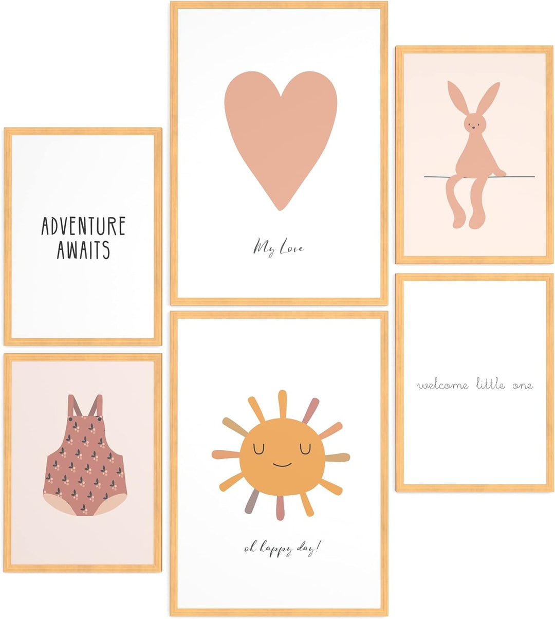 Papierschmiede® Bilder Kinderzimmer Kids Mood Poster Set Welcome Baby, Gerahmte Bilder fürs Kinderzi