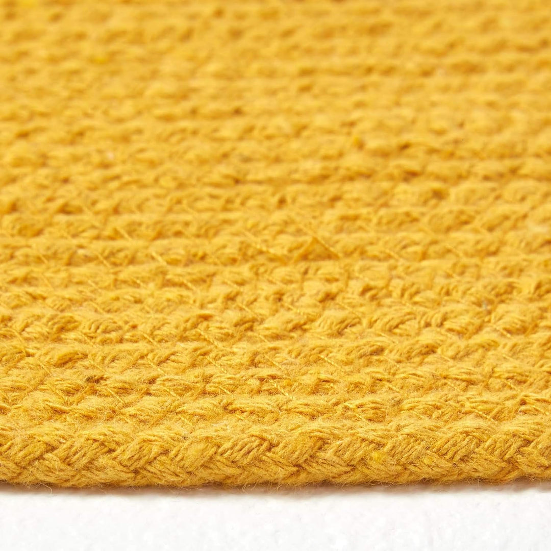 Homescapes runder Teppich 120 cm, geflochtener Bettvorleger aus Baumwolle, Wendeteppich, handgewebte