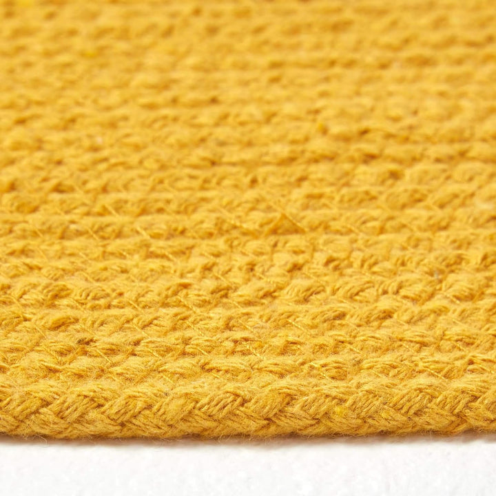 Homescapes runder Teppich 120 cm, geflochtener Bettvorleger aus Baumwolle, Wendeteppich, handgewebte