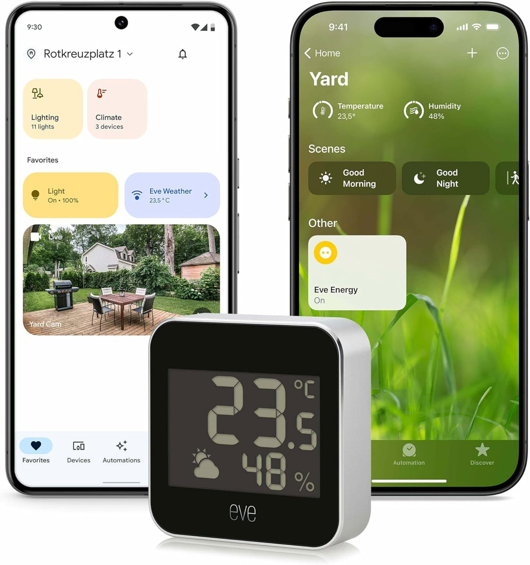Eve Weather - Smarte Wetterstation (Matter) zum Überwachen von Temperatur, Luftfeuchtigkeit,Wettertr