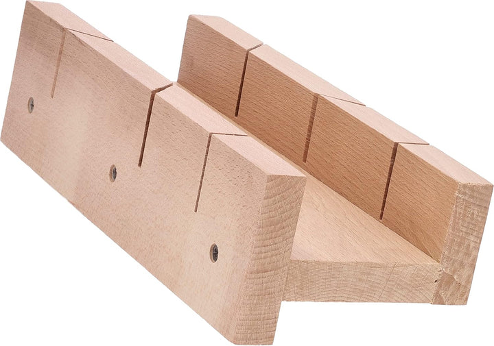 KOTARBAU® Schneidlade aus Holz 30x12 cm zum Schneiden von Eckverbindungen Leisten Latten Gehrungslad