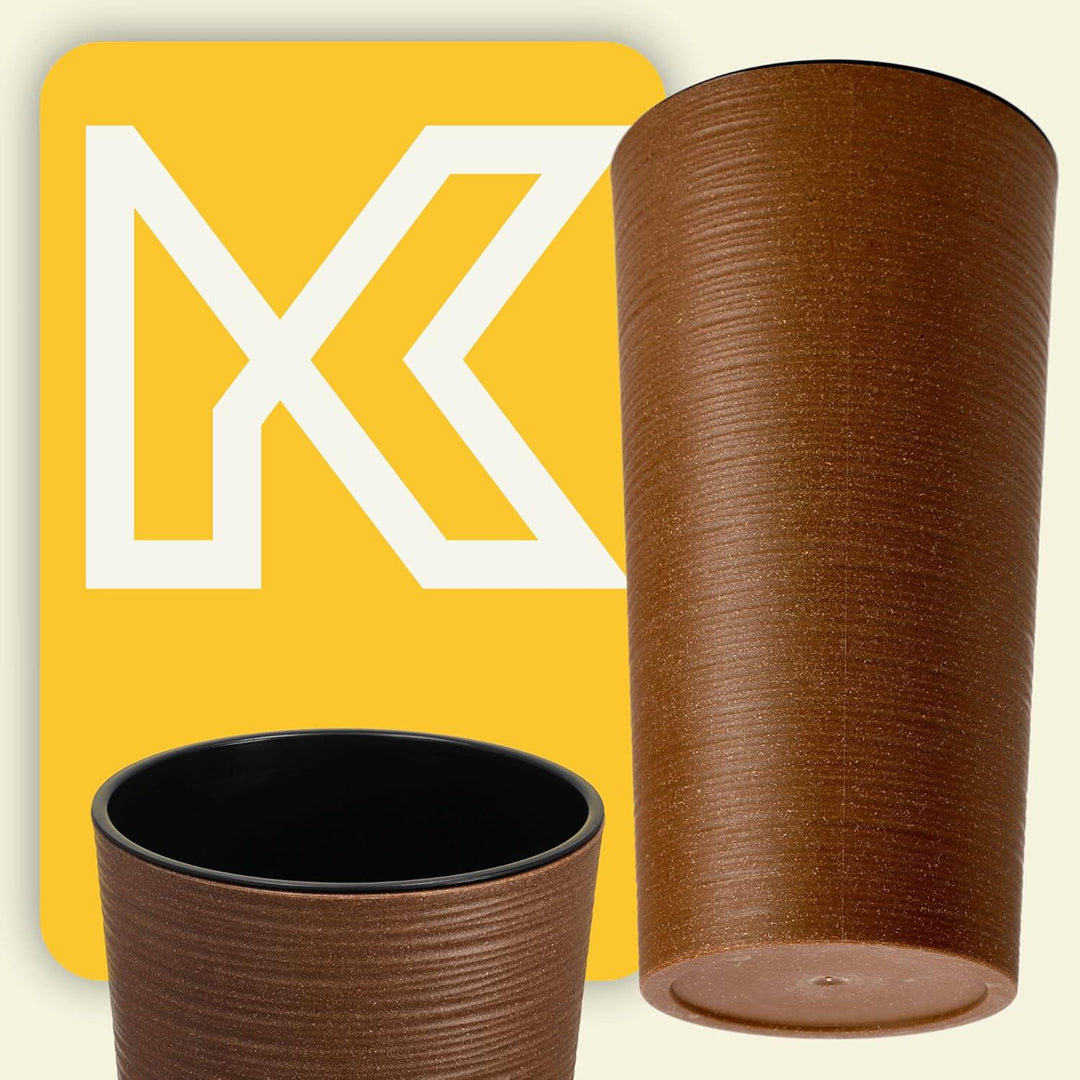 KADAX Blumentopf mit Holzspänen, eleganter Übertopf mit herausnehmbarer Einlage, Blumentopfschutz fü