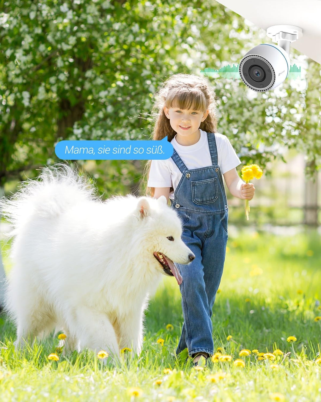 EZVIZ 1080P FHD WLAN Kamera, Überwachungskamera Aussen mit Farbnachtsicht, Bewegungserkennung, aktiv