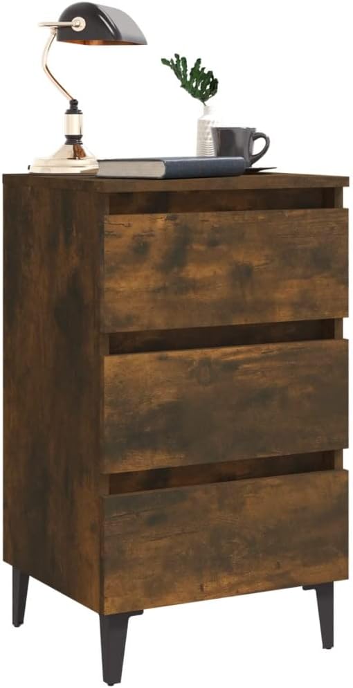 FIRBNUS Bedside Table Nachtkonsole Beistelltisch mit Stauraum Night Stand Nachttisch mit Metallbeine