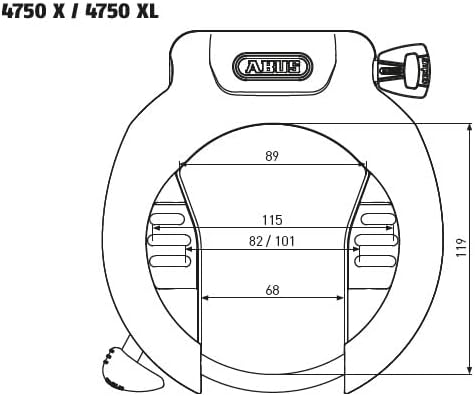 ABUS Rahmenschloss PRO Amparo 4750X NR - Fahrradschloss für grossen Raddurchlauf - geeignet für E-Bi