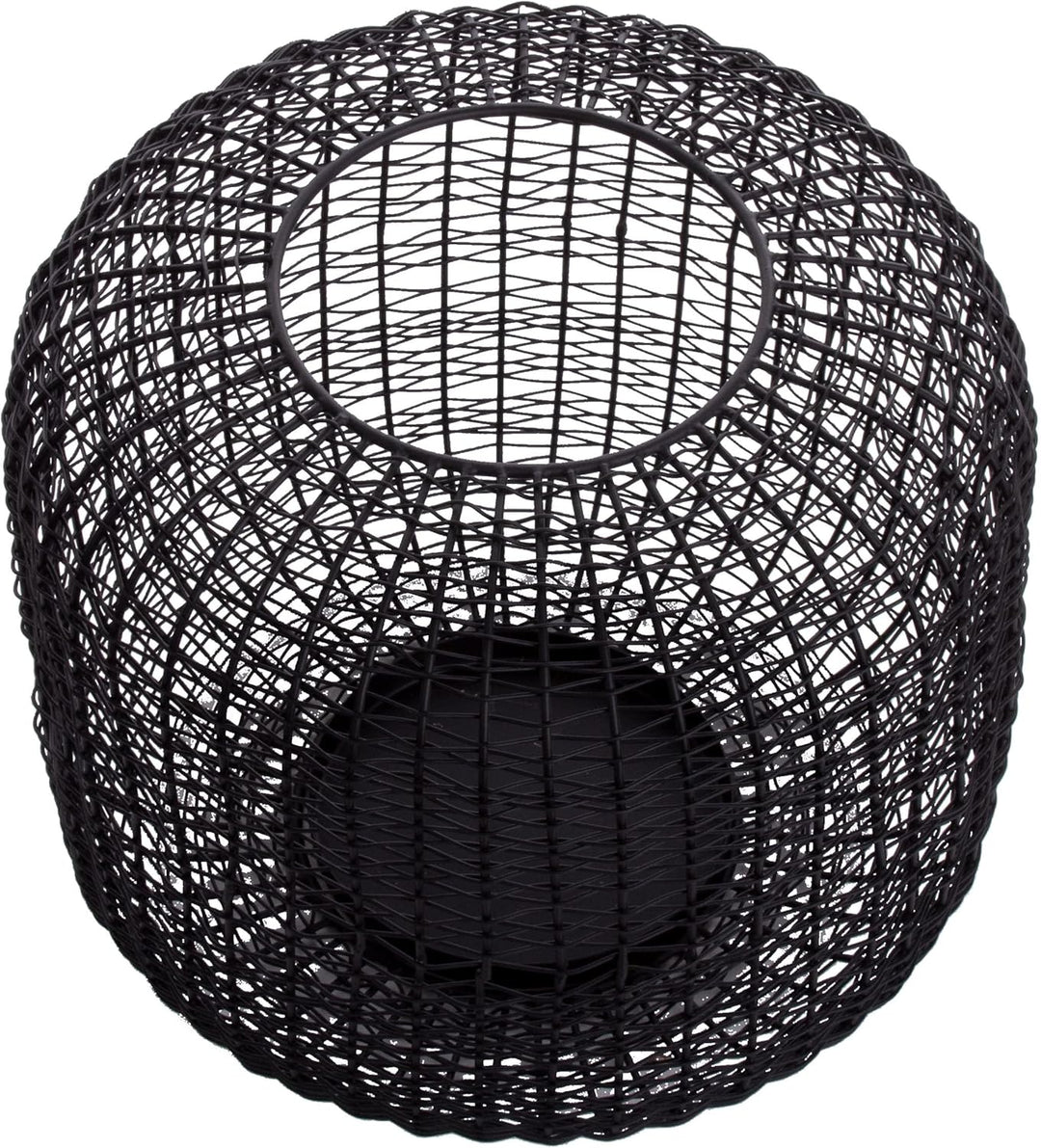Brandsseller Windlicht Ø 23 x H 21 cm Metall Draht Gitter Design Schwarz Kerzenständer Laterne Indoo