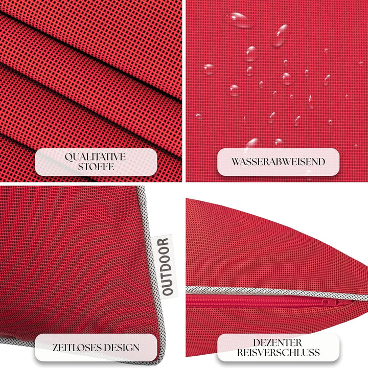 Brandsseller Outdoor Garten Kissen Dekokissen mit Paspel - Garngefärbt Uni Schmutz- und Wasserabweis