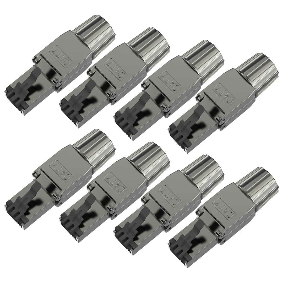 VCELINK RJ45 Stecker Werkzeuglos Cat 7 Cat6a, Netzwerkstecker POE++, Cat 7 Stecker 10 Gbps 600MHz Ge