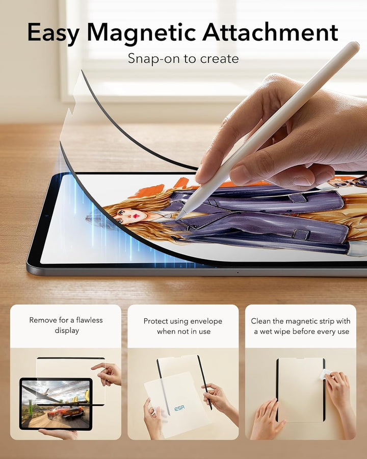ESR Paper-Feel Magnet Schutzfolie Kompatibel mit iPad Pro 11 (2022/2021/2020/2018) und iPad Air 5/4