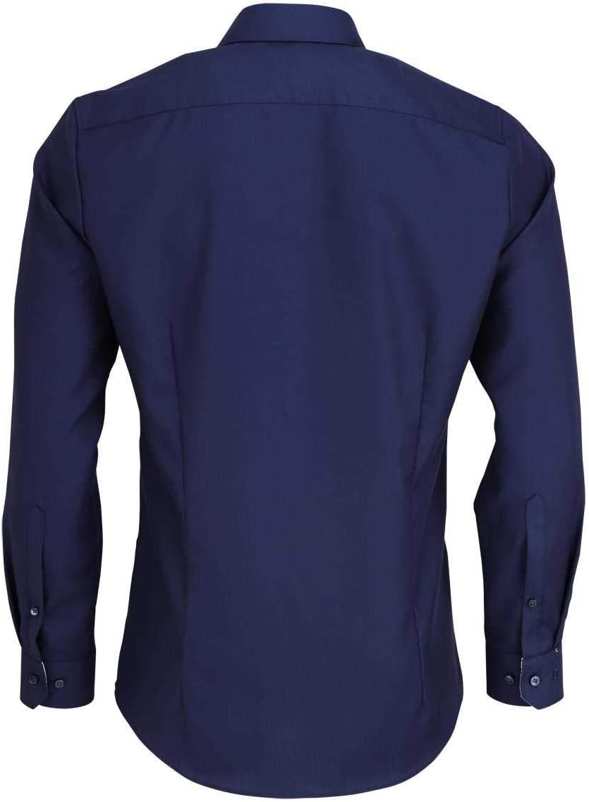 OLYMP No. Six super Slim Hemd Langarm Stretch bügelleicht Nachtblau, Nachtblau