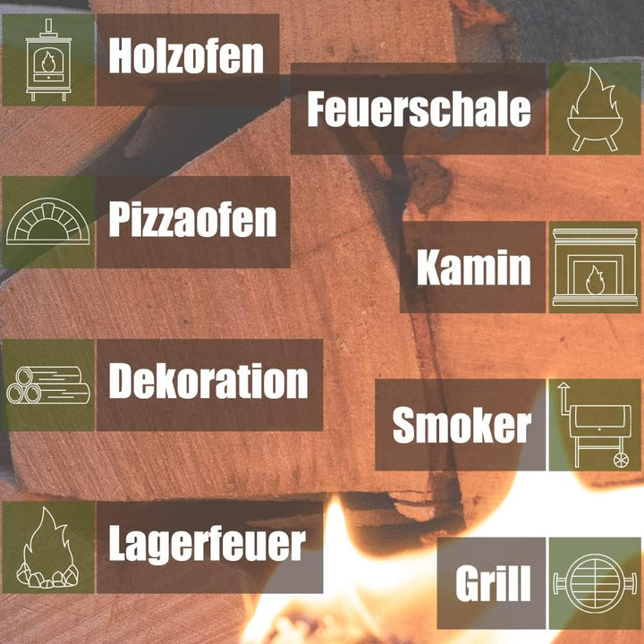 Buche Brennholz 33 cm Kaminholz 30, 60 oder 90kg für Kaminofen Lagerfeuer Feuerschale Ofen Grill Buc
