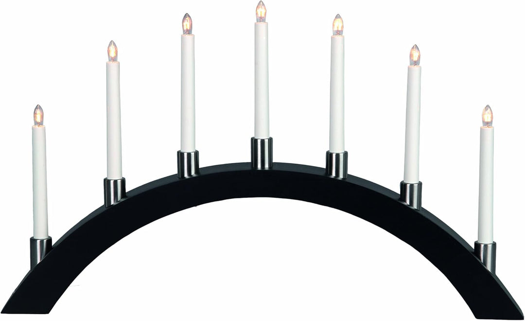 Star LED-Fensterleuchter " Tall-Bow", 7-flammig Material: Holz / Metall, 40 x 67 cm Vierfarb-Karton,
