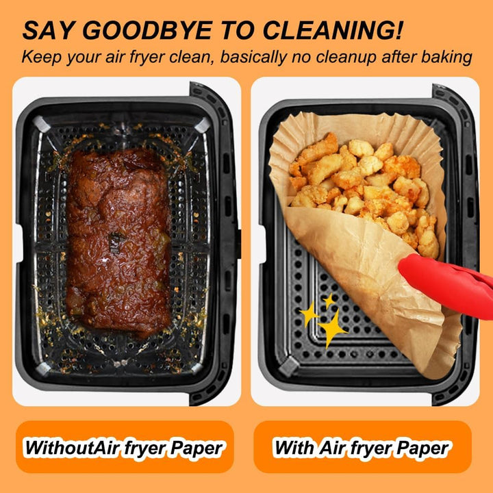 BYKITCHEN Airfryer Backpapier für Ninja Foodi Flex Drawer Dual Zone 10,4L Heissluftfritteuse,100PCS