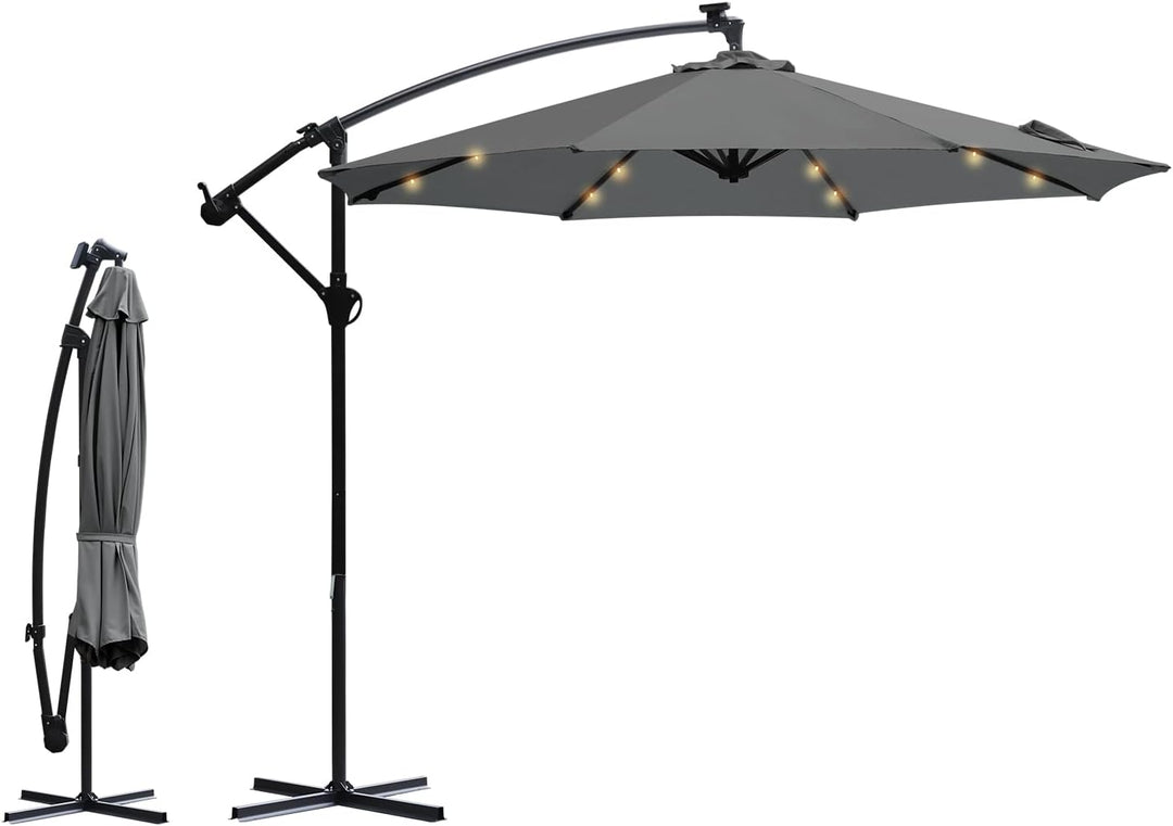Sekey Ampelschirm 300 cm Sonnenschirm Gartenschirm Kurbelschirm mit Kurbelvorrichtung Sonnenschutz U