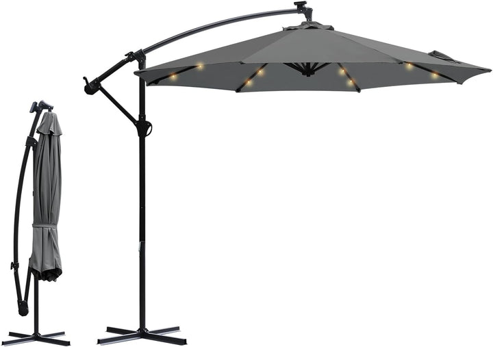 Sekey Ampelschirm 300 cm Sonnenschirm Gartenschirm Kurbelschirm mit Kurbelvorrichtung Sonnenschutz U