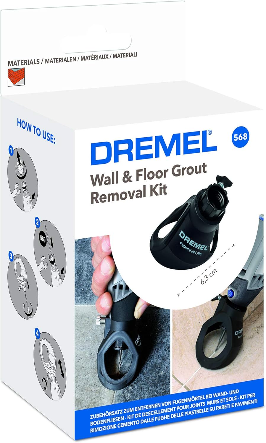 Dremel 568 Zubehör Set für Multifunktionswerkzeug zum Entfernen von Fugenmörtel bei Wand- und Bodenf