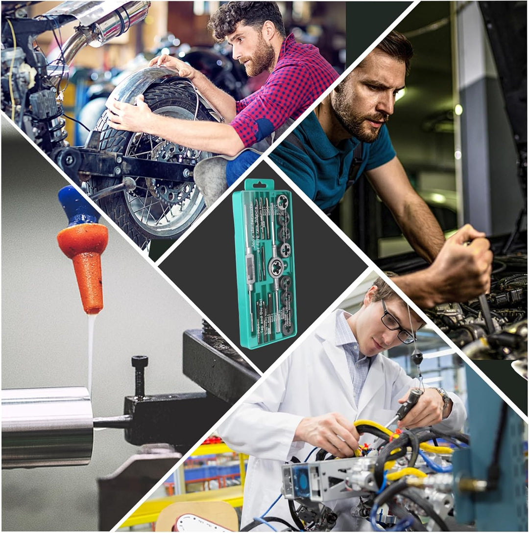 Gewindeschneider Gewindebohrer Werkzeug Set M3 - M12 Feingewindeschneider Tap and Die Set 20 Tlg Gew