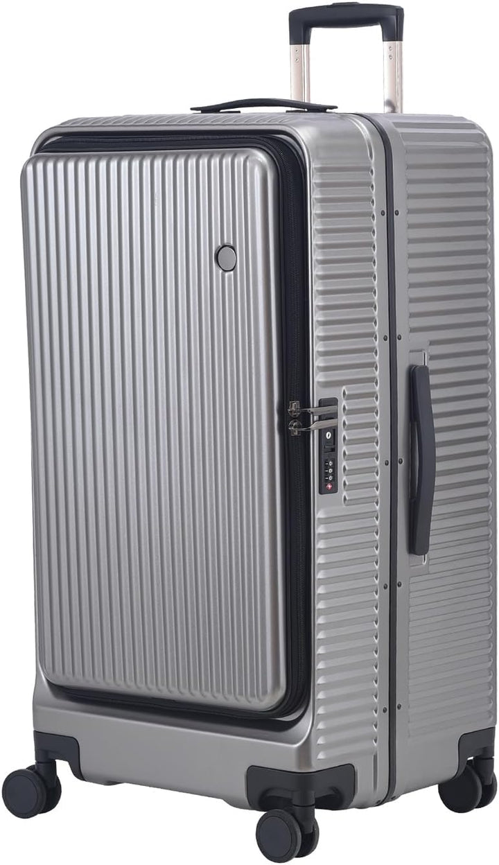 TydeCkare 29 Zoll 40 * 37 * 77 cm, 113 l, aufgegebenes Aluminiumgepäck mit seitlicher Öffnung, 360°-