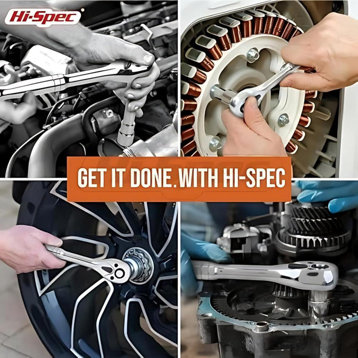 Hi-Spec 22-tlg. Steckschlüsselsatz 1/4 und 3/8 Zoll – Metrisches Mini Ratschen Set mit Ratschenschlü