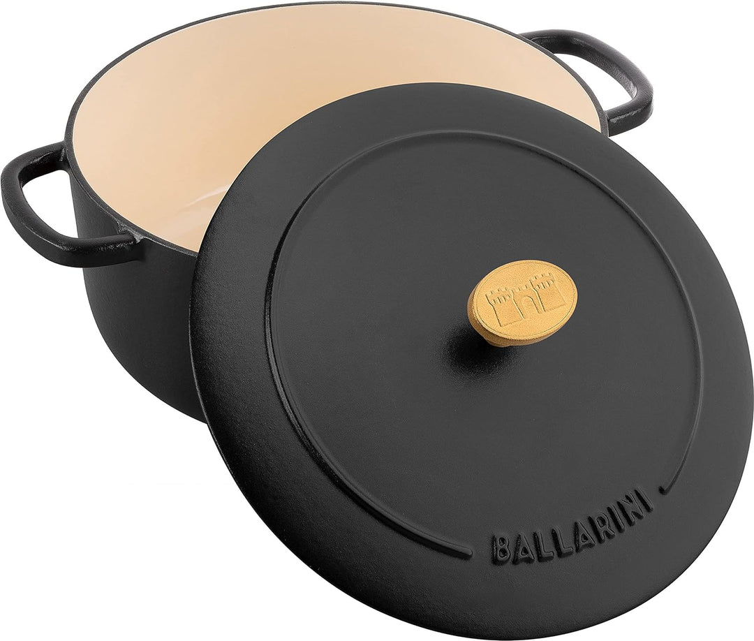 BALLARINI Bellamonte Auflaufform Bräter Dutch Oven Emailliertes Gusseisen Rund 20 cm 2,5 L Schwarz S
