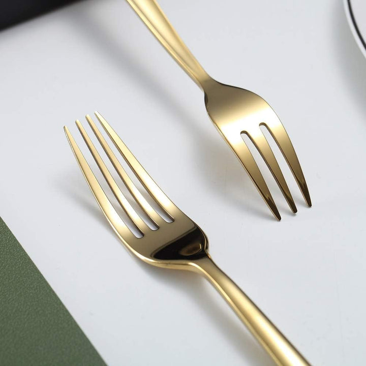HOMQUEN 30 Stück Gold Besteck Set, Gold Besteckset aus Edelstahl, Gold Titanbeschichtung, Utensilien
