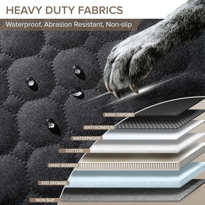 SHARLOVY Grosser Hunde-Autositzbezug für Rücksitz mit Extender Harter Boden für LKWs, Hochleistungs-