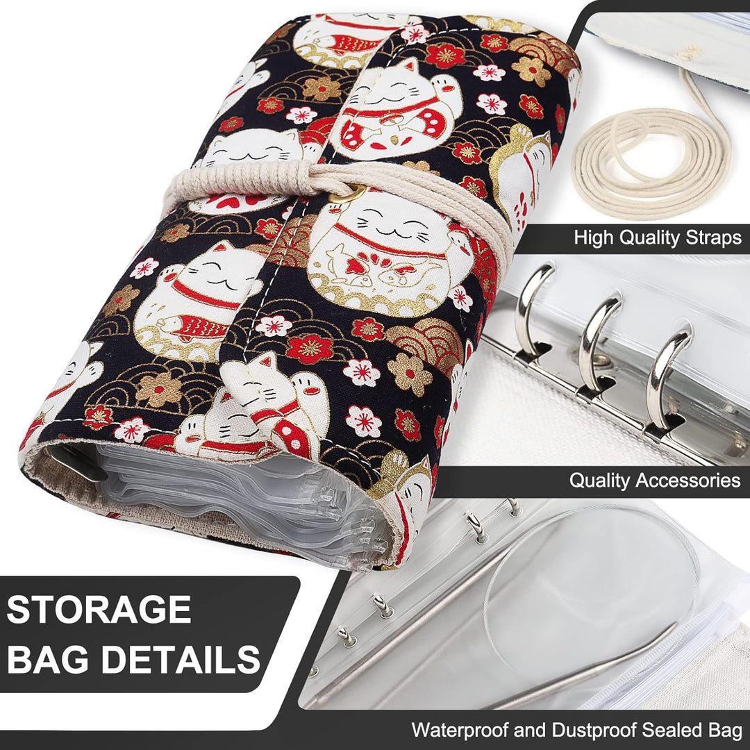 Coopay Rundstricknadeln Set mit Lose-Blat Tasche, 9 Stück Edelstahl Stricknadeln Rundstricknadel 80