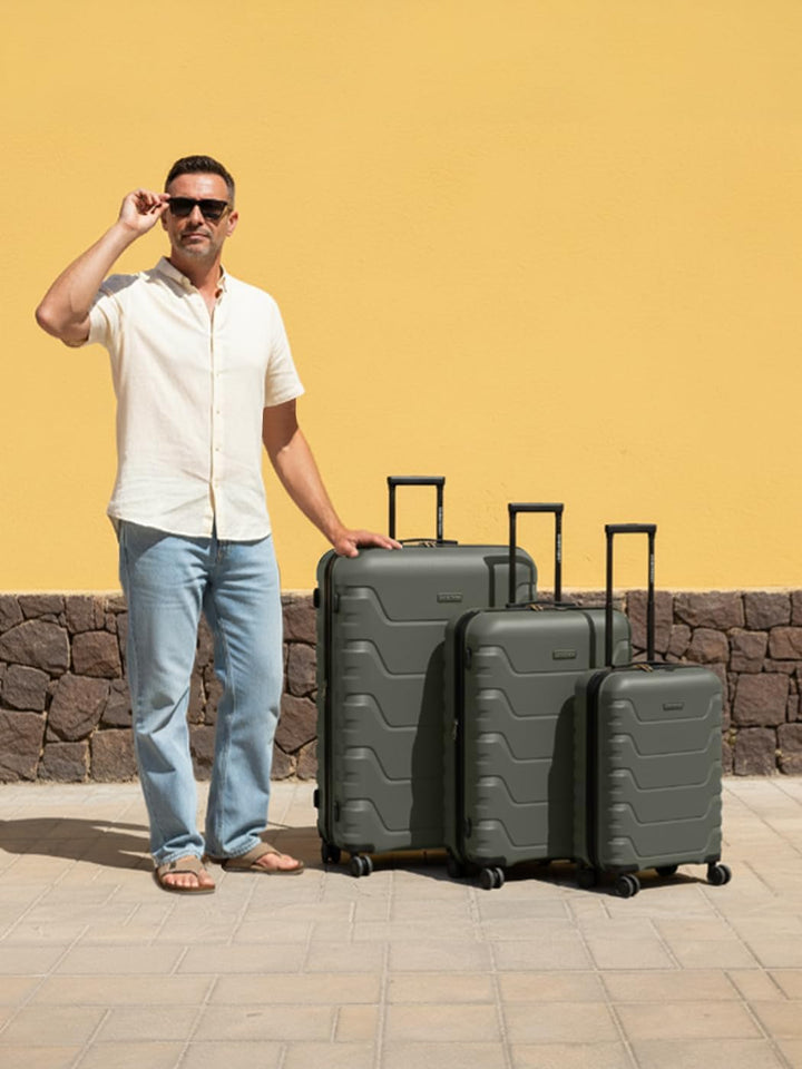 SMARTBOX Hartschalen Koffer-Set 3-teilig | mit Dehnfalte erweiterbar um 3 cm | aus hochwertigem, lei