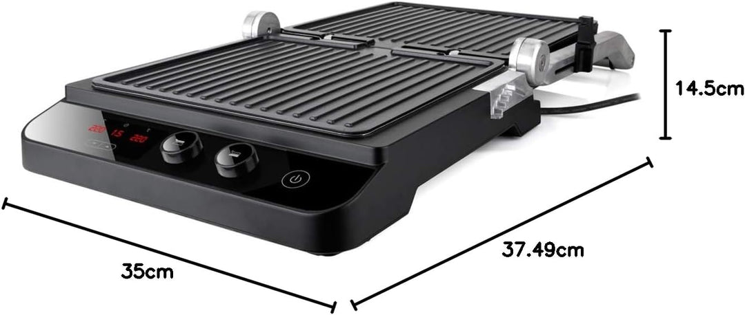 Black+Decker BXGR2000E - Kontaktgrill 2.000W 2-in-1: glatte Platten und Grill, Zubreiten von Fleisch