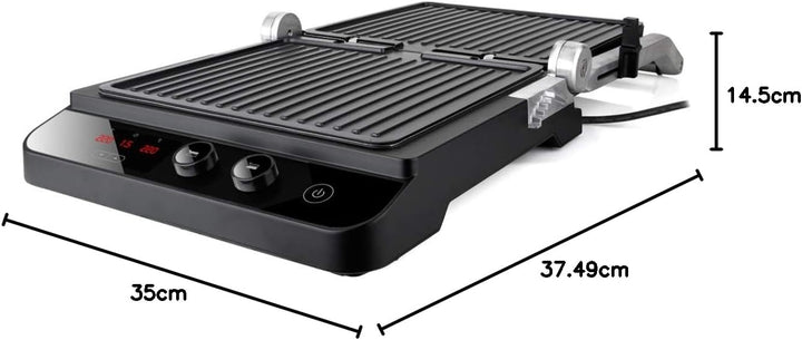 Black+Decker BXGR2000E - Kontaktgrill 2.000W 2-in-1: glatte Platten und Grill, Zubreiten von Fleisch