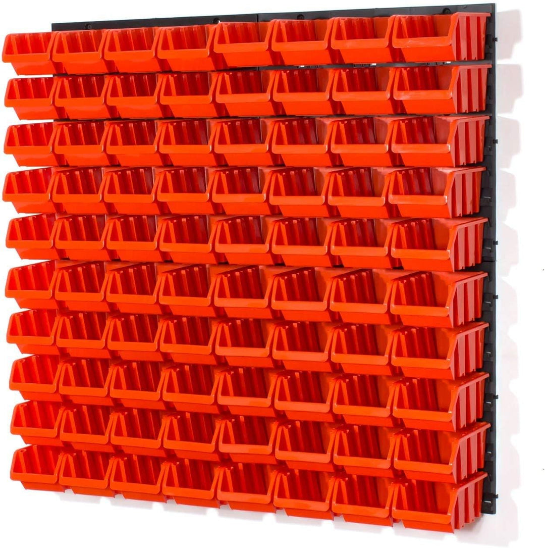 84 tlg Wandregal Lagerregal Stapelbox Gr.2 orange Regal Platten Werkstatt, Orange